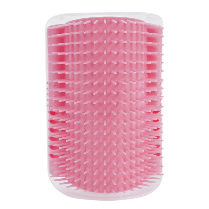 "cat corner massage brush self groomer" "wall mounted cat grooming brush" "cat self scratching massage corner brush" "cat grooming wall brush for shedding" "smart pet gadget for cats massage brush" "cat rubbing corner brush cleaner" "cat massage self grooming tool"