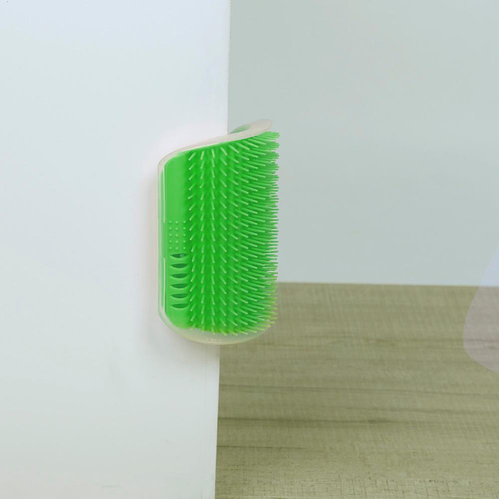 "cat corner massage brush self groomer" "wall mounted cat grooming brush" "cat self scratching massage corner brush" "cat grooming wall brush for shedding" "smart pet gadget for cats massage brush" "cat rubbing corner brush cleaner" "cat massage self grooming tool"