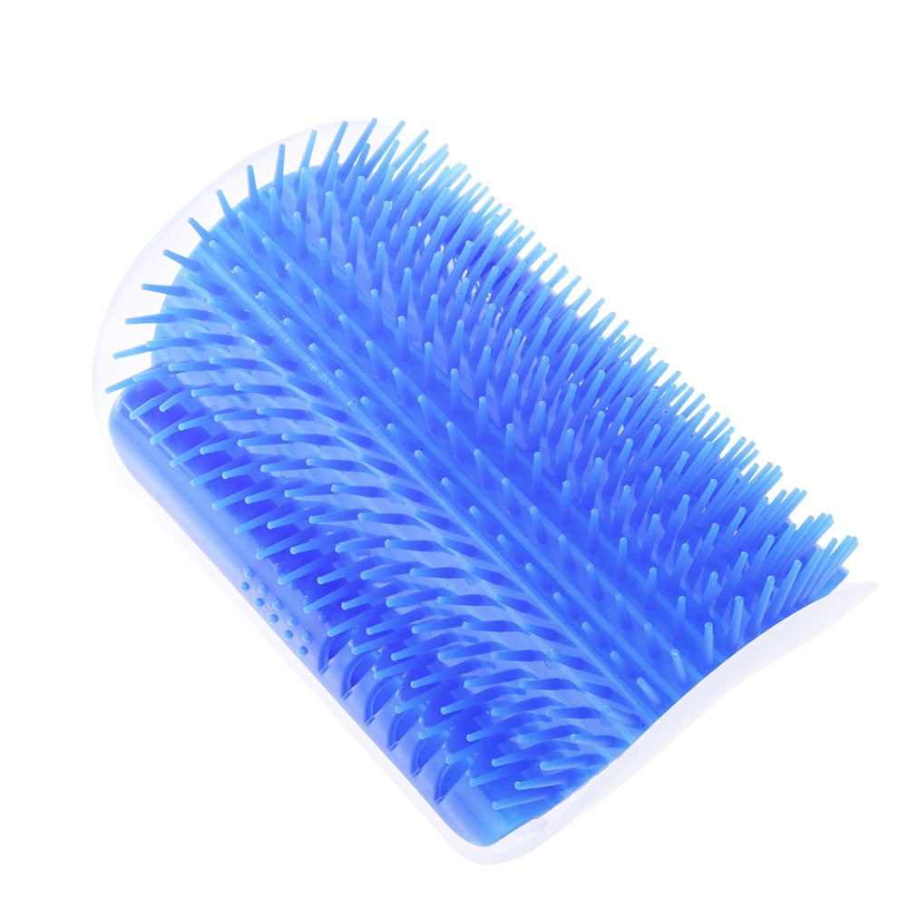 "cat corner massage brush self groomer" "wall mounted cat grooming brush" "cat self scratching massage corner brush" "cat grooming wall brush for shedding" "smart pet gadget for cats massage brush" "cat rubbing corner brush cleaner" "cat massage self grooming tool"
